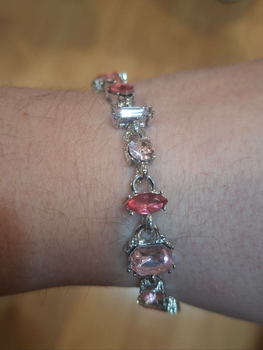 Pink Rhinestone Bracelet - Picture 5 of 7